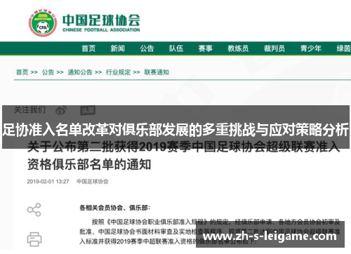 足协准入名单改革对俱乐部发展的多重挑战与应对策略分析